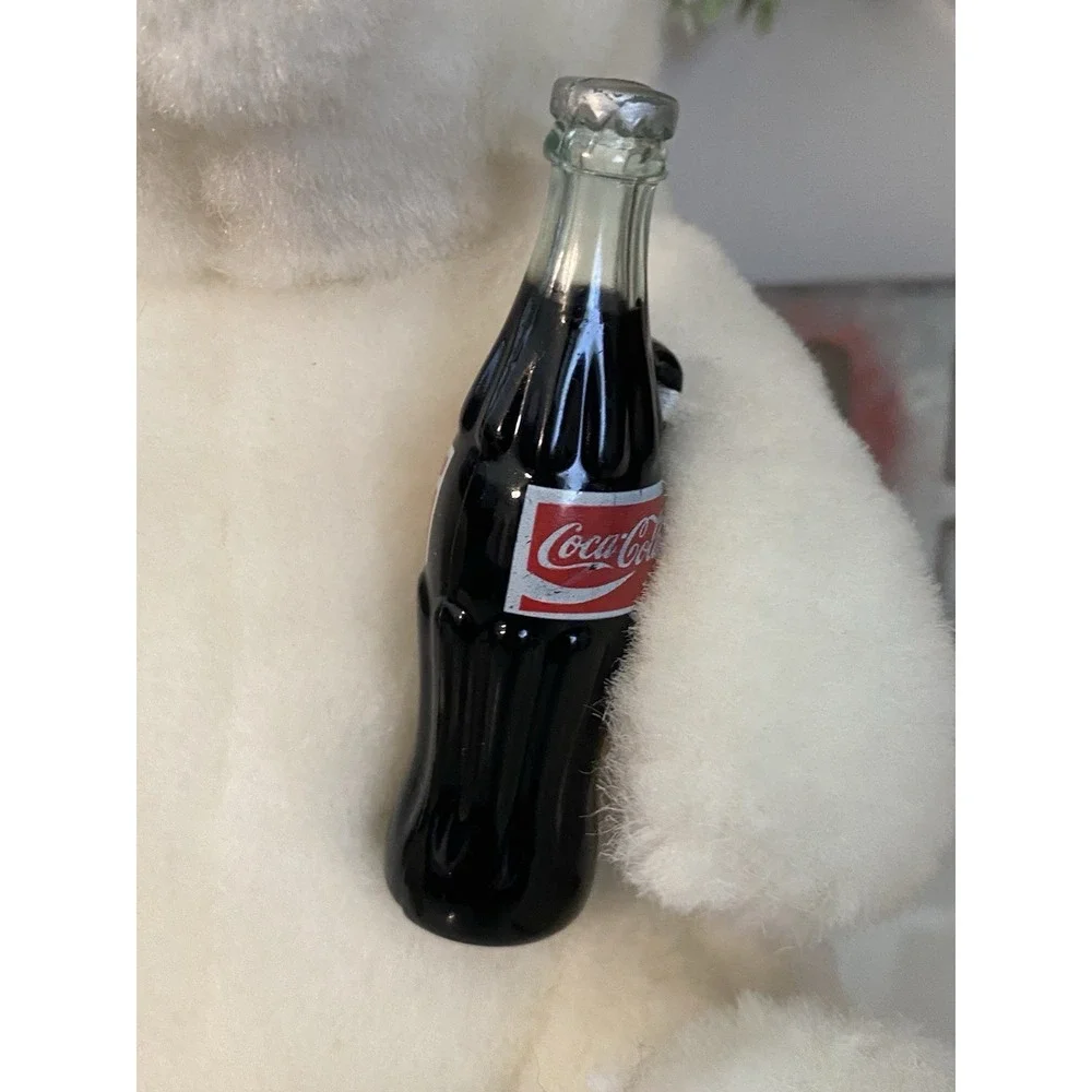 Coca Cola Smiling Polar Bear‎ 1993 Plush w Coke Bottle 7.5